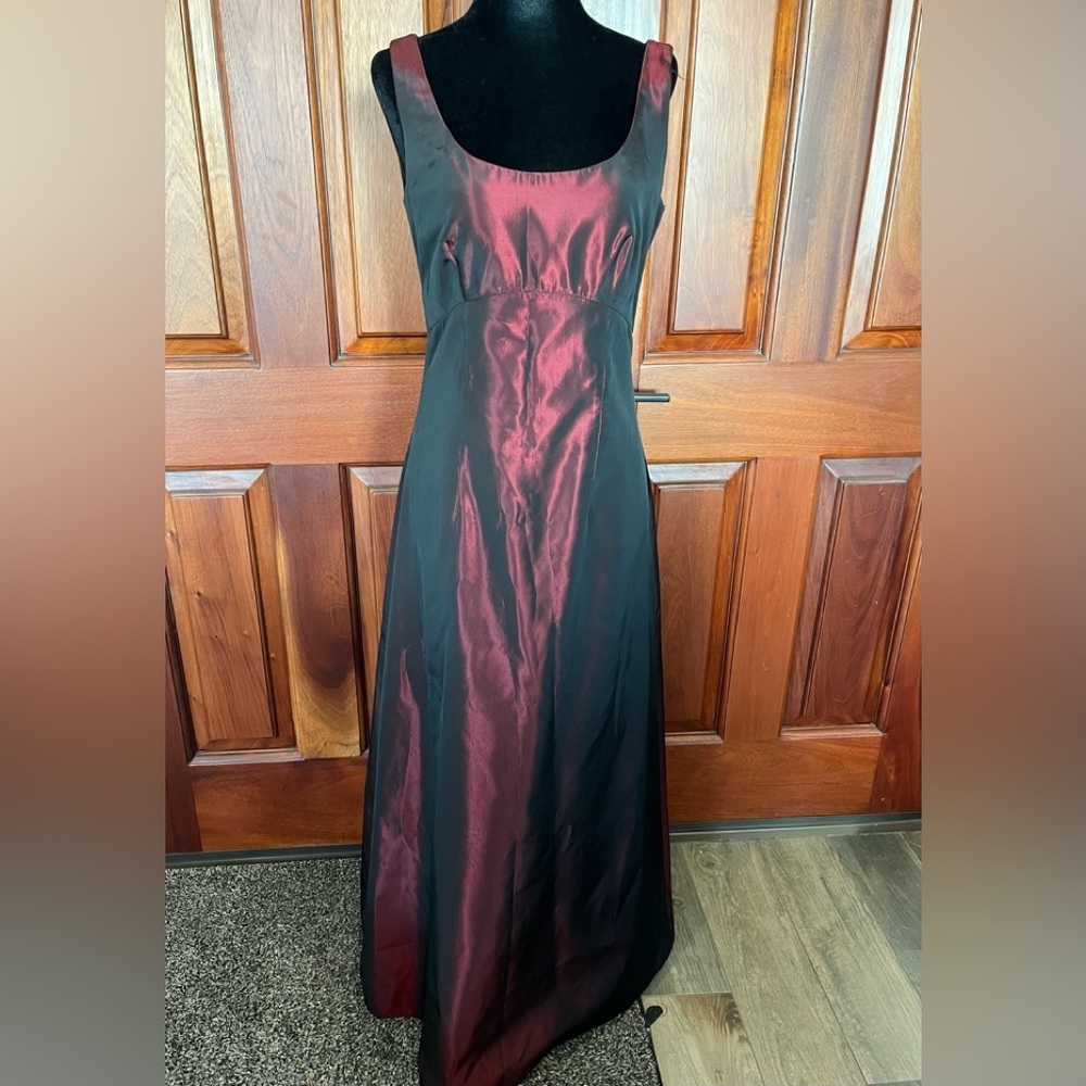 Kay Unger Iridescent Sleeveless Taffeta Long Gown Dress Mother Of Bride Sz 4